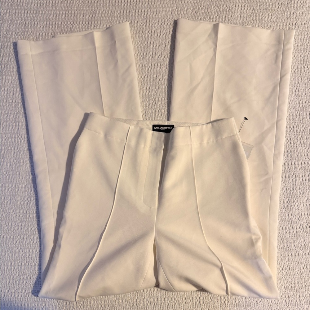 Karl Lagerfeld Women's Cream Trousers